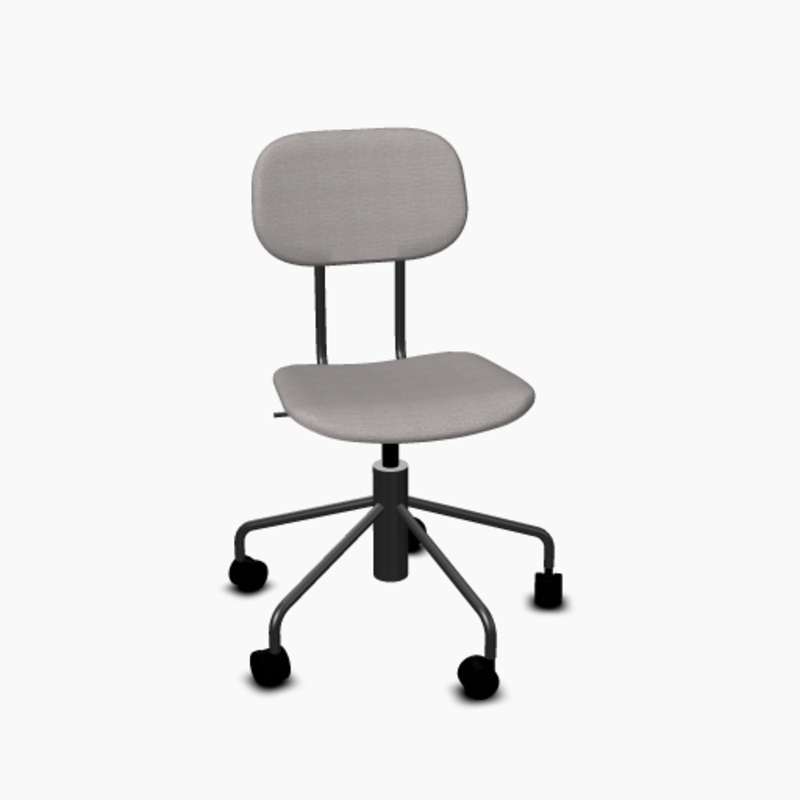 Chaise NEW SCHOOL tapissée pied 5 branches_0