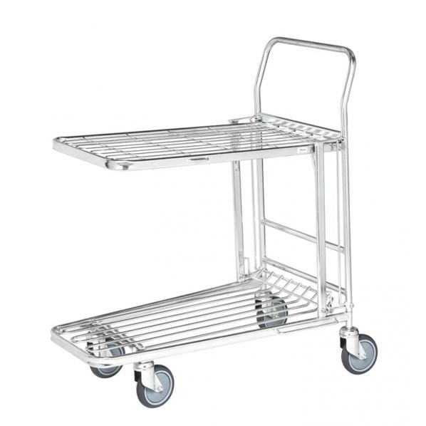 Chariot de manutention KONGAMEK - capacité 300 kg - 2 plateaux statiques - longueur 890 mm - fabrication suédoise_0