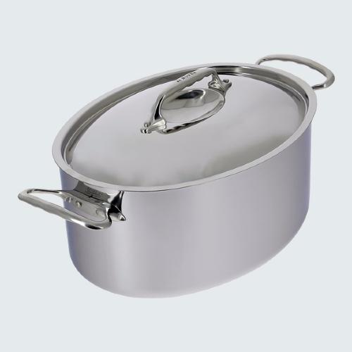 Cocotte ovale avec couvercle inox/aluminium 30 cm - affinity de buyer_0