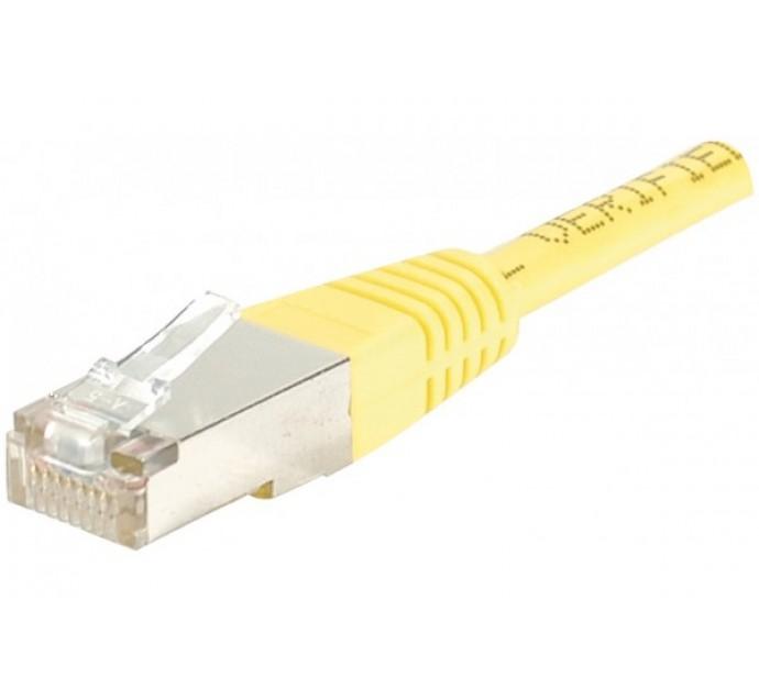 Cordon RJ45 catégorie 6 F/UTP jaune - 20 m - Blindé avec conducteurs en cuivre_0