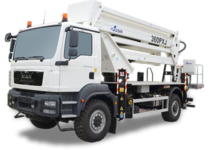 Camion nacelle E360PXJ - GSR - hauteur de travail 36.0 m, déport maximum 22.6 m, charge utile 320 kg_0