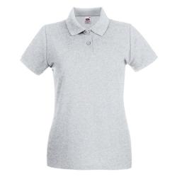 FRUIT OF THE LOOM, Polo femme, manches courtes, patte de boutonnage 2 boutons ton sur ton, gris, XXL, - XXL gris 7865540172128_0