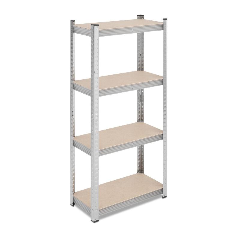 Helloshop26 - Étagère de rangement à charge lourde 138 x 60 x 30 cm réglable 4 niveaux style industriel en acier galvanisé argenté 13_0014286 -_0