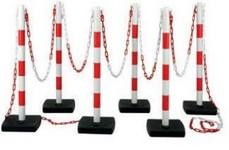 Kit poteau PVC 4 kg à lester - hauteur 90 cm - 12,5 m de chaîne de signalisation ø6mm_0