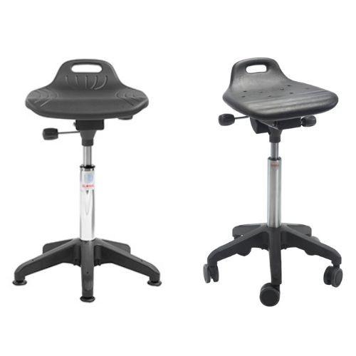 Siège assis debout rembourré professionnel - Omega Octopus avec roulettes Easy-rolling Ø50 mm - réglage d'angle d'assise et support lombaire_0