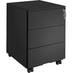 Tectake Caisson de bureau à roulettes Magna avec 3 tiroirs verrouillables  noir - 405236 - noir acier 405236_0