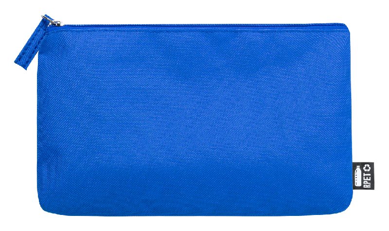 Trousse de toilette zippée en polyester 600D RPET - Couleur bleue - 30g_0