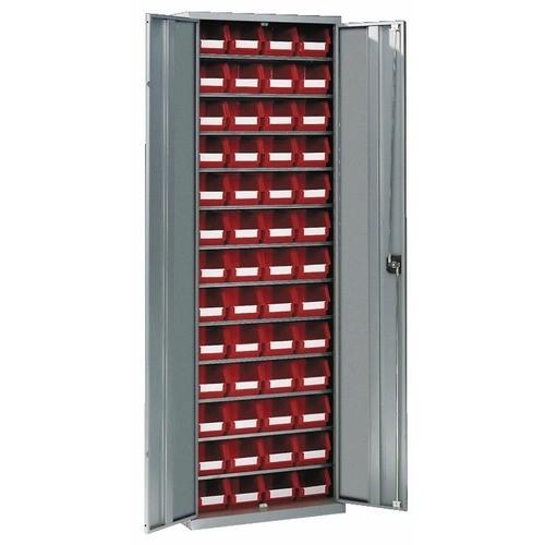 ARMOIRE D'ATELIER - MÉTALLIQUE - 12 ÉTAGÈRES - 52 BACS - SANS PORTE SCHAEFER
