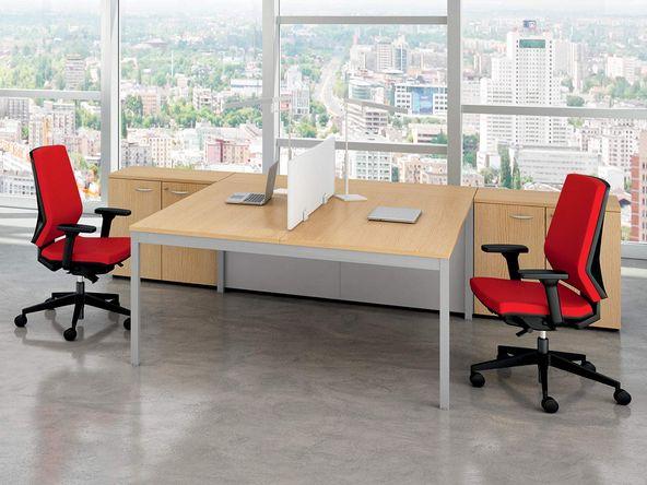 Bureau bench 2 personnes Okly Ido en bois_0