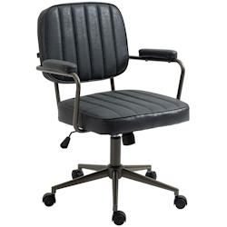 CLP Fauteuil de bureau Retro Natrona en Similicuir ajustable et pivotant Noir antique - noir polyester 318565_0