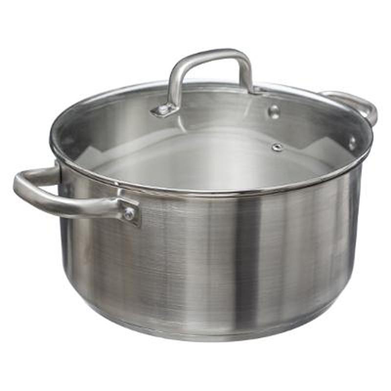 Faitout en inox cuisine 29,5 cm argent - Paris Prix - Compatible lave-vaisselle_0