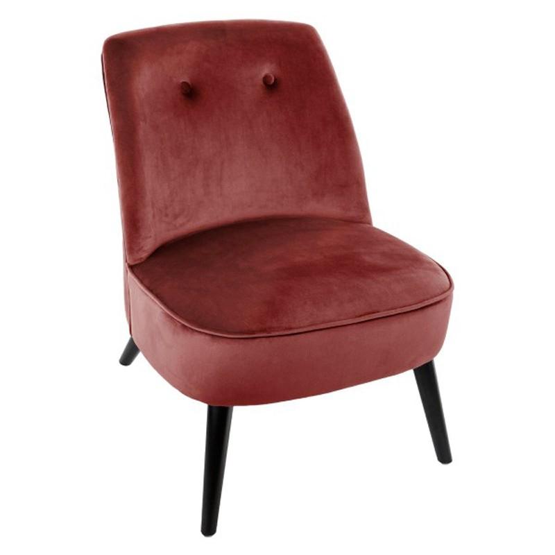 FAUTEUIL VELOURS MYRA 71CM ROSE - PARIS PRIX_0