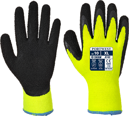 Gant thermique soft grip jaune noir a143, m_0