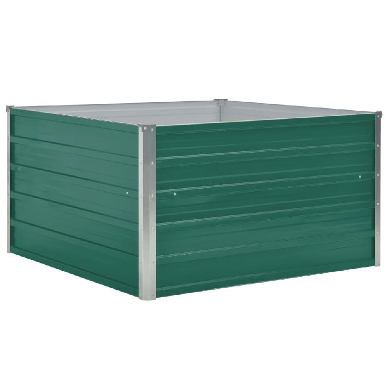 JARDINIÈRE 100 X 100 X 45 CM ACIER GALVANISÉ VERT 02_0000786_0
