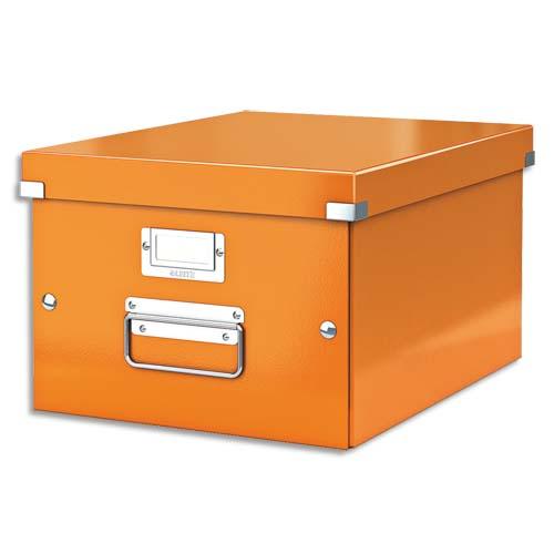 Leitz boîte click&store m-box. Format a4 - dimensions : l281xh200xp369mm. Coloris orange wow._0
