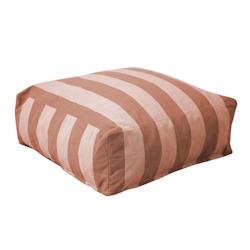Oviala Business Pouf rayé pour salon de jardin modulable terracotta - marron polyester 114260_0