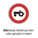 Signalisation d'interdiction et de fin d'interdiction type b9d_0