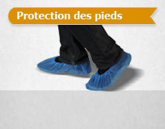 Surchaussures blanches en polypropylène - semelle bleue renforcée et antidérapante_0