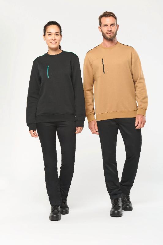 Sweat-shirt unisexe Day To Day - zip poche contrastée - WK403 - molleton gratté - tailles 3XL à 5XL_0