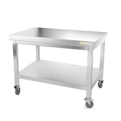 Table de travail en inox soubassement 1000 x 500 mm sur roulettes PREMIUM / GOLDINOX - inox 3701770801206_0