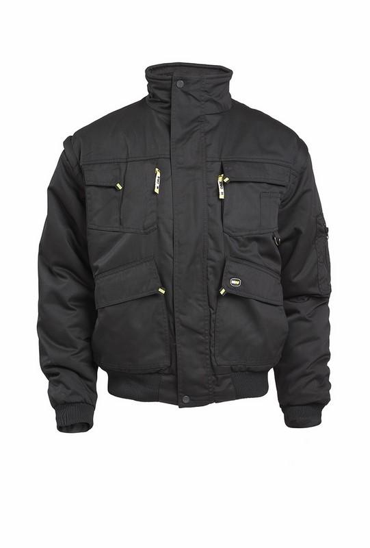 Veste de travail Cameron - Blouson ouatiné pour homme avec manches amovibles - Polyester et coton, doublure ouatinée_0
