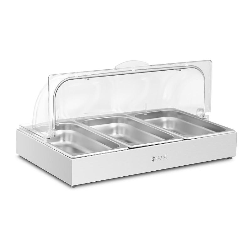 VITRINE POUR BUFFET 3 X 2,6 LITRES 535 X 335 X 250 MM ACIER INOXYDABLE / PLASTIQUE (POLYCARBONATE) 14_0005384_0