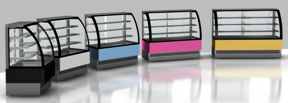Vitrines réfrigérées pâtisserie ligne EVO - températures +2+4°C - structure montée avec options coloris_0
