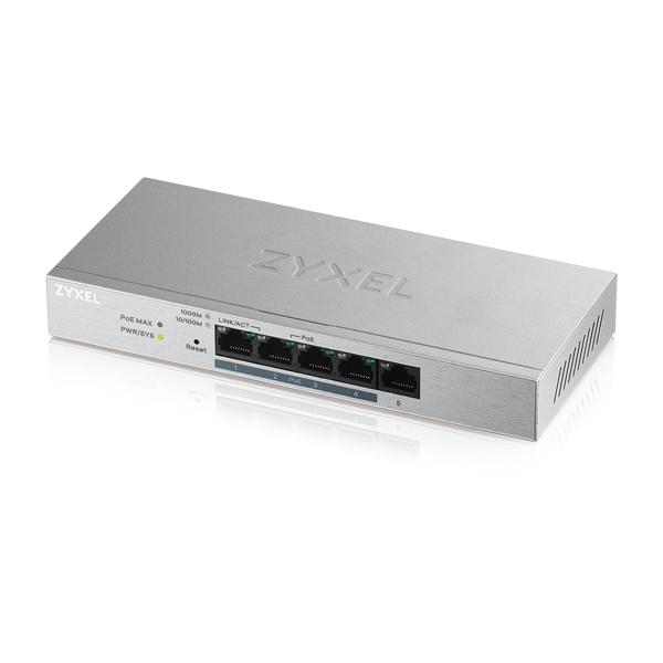 Zyxel GS1200-5HP v2 Géré Gigabit Ethernet (10/100/1000) Gris Connexion Ethernet, supportant l'alimentation via ce port (PoE)_0