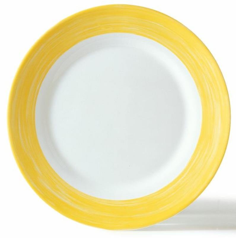 ASSIETTE PLATE ROND BLANC VERRE Ø 25,4 CM BRUSH ARCOROC