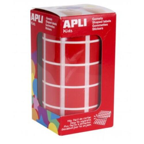 Apli 1770 gommettes carrées, 20x20 mm, en rouleau, coloris rouge - 8410782048770_0