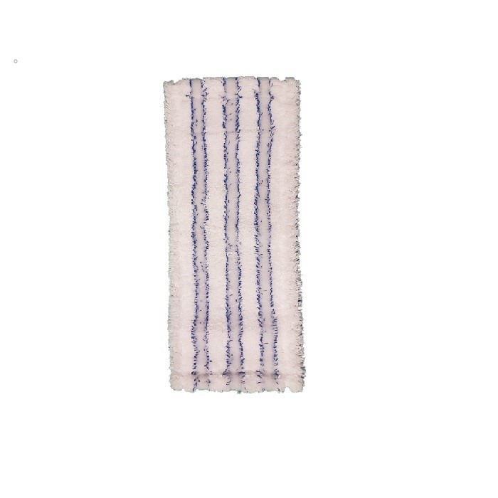 Bandeau microfibre poches et languettes blanc avec bande abrasive bleue 40cm_0