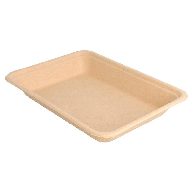 Barquette bagasse naturel 350ml 19,6x14,7x2,7cm - par 1000_0