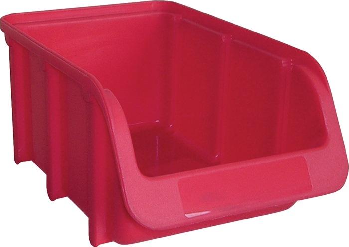 Boîte de rangement empilable - ouverture frontale L164/134xl102xH74 mm - PP rouge - HàoeNERSDORFF_0