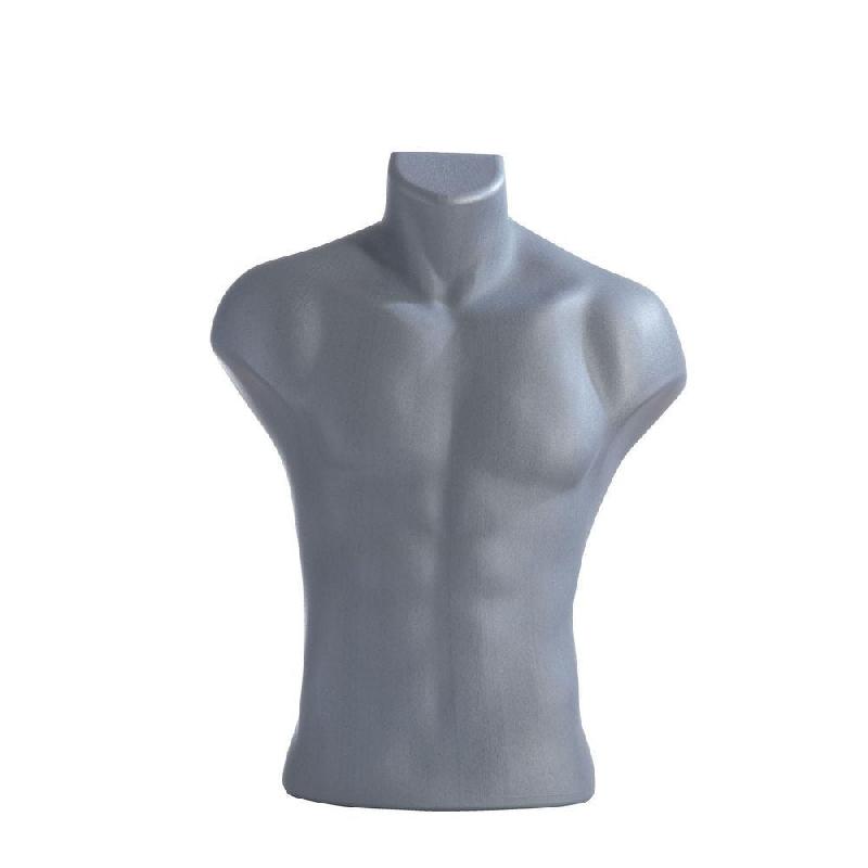 Buste à poser homme gris H60 cm - Silhouette réaliste pour merchandising_0