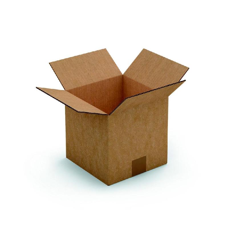 CAISSE AMERICAINE RAJA CARTON DOUBLE CANNELURE - L.INT. 50 X L.50 X H.50 CM - KRAFT BRUN - LOT DE 10