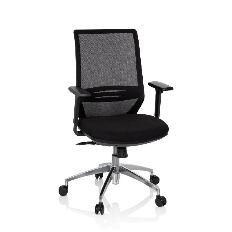 Chaise de bureau / chaise pivotante PROFONDO tissu maille / tissu noir hjh OFFICE - noir polyester 820013_0