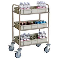 Chariot de service pour remplissage minibars - CMB/1 - acier inoxydable avec étagères PVC_0