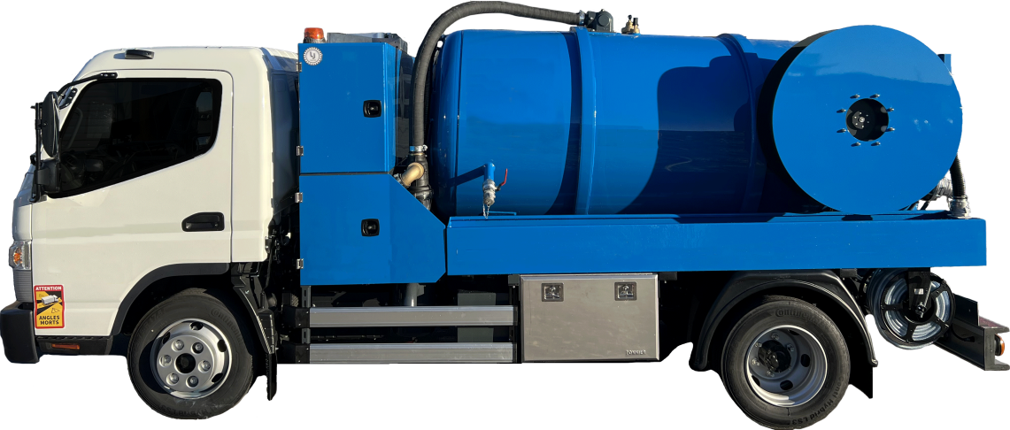 Combiné hydrocureur 8.5T - Débouchages grandes capacités et pompage de fosses - De 90L/min à 175 bars à 37L/min à 400 bars - Cuve 4500L et Fuso Canter 8,5T_0