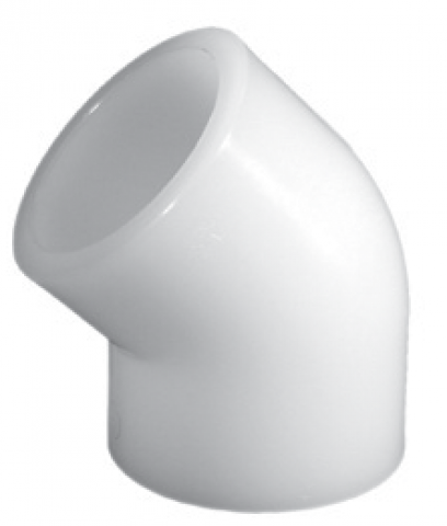 Coude 45° PVDF Femelle à Souder - Emboiture D 075 PN 20 - Référence 04AHIF075_0