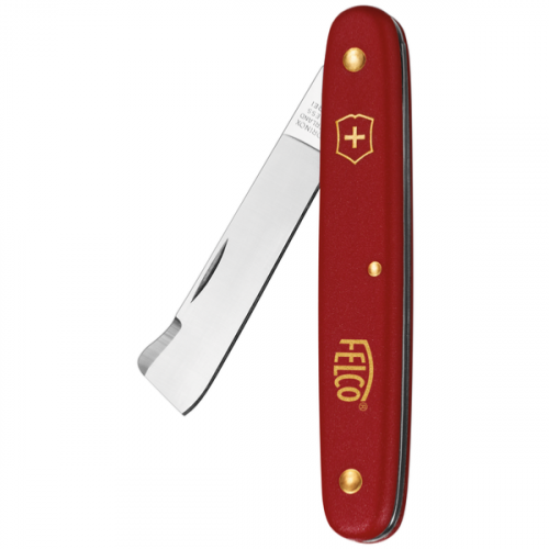 Couteau Greffoir tous Usages Victorinox F3.90-20 Felco - Lame Droite Incurvée - Manche Nylon Rouge - 57 mm_0