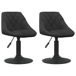 Décoshop26 - Lot de 2 chaises de salle à manger siège pivotant hauteur réglable en velours noir DEC025292 - noir 3000255174546_0