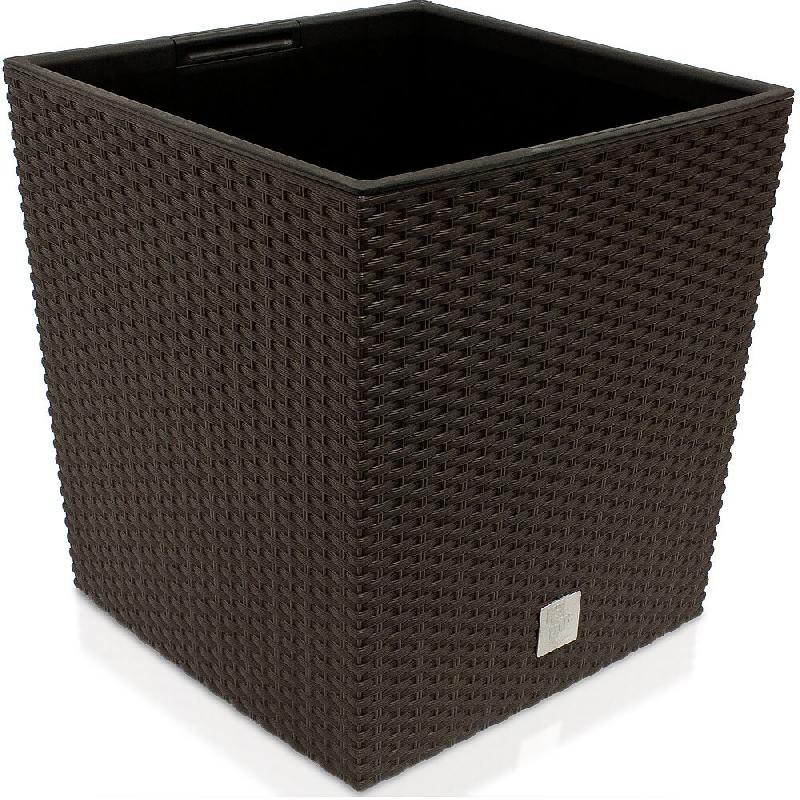 Deuba Prosperplast - Pot Rato 32 L avec insert de plantation, coloris Chocolat, 33x33x33 cm - marron plastique ZA675_0
