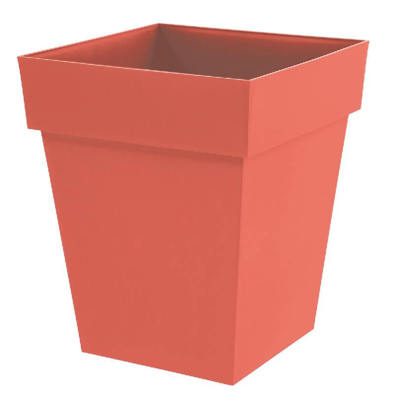 EDA Pot TOSCANE carre mi haut terre battue 51 L - orange plastique polypropylène 013628 O.TB SX3_0