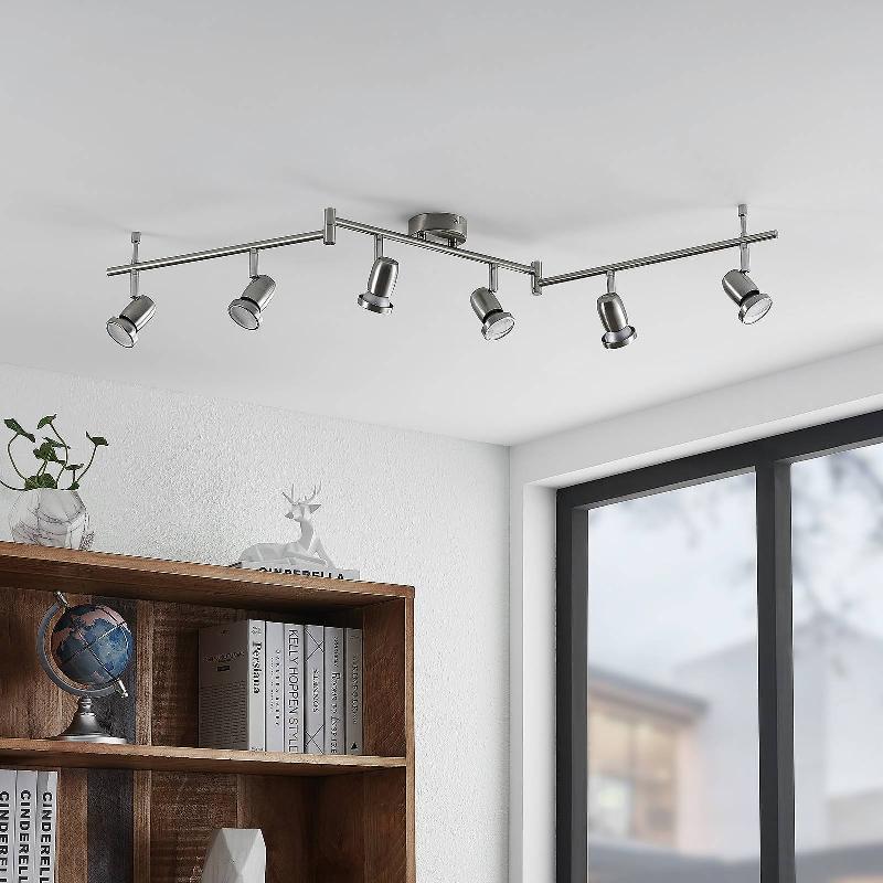 ELC SIMANO SPOT POUR PLAFOND, NICKEL, À 6 LAMPES