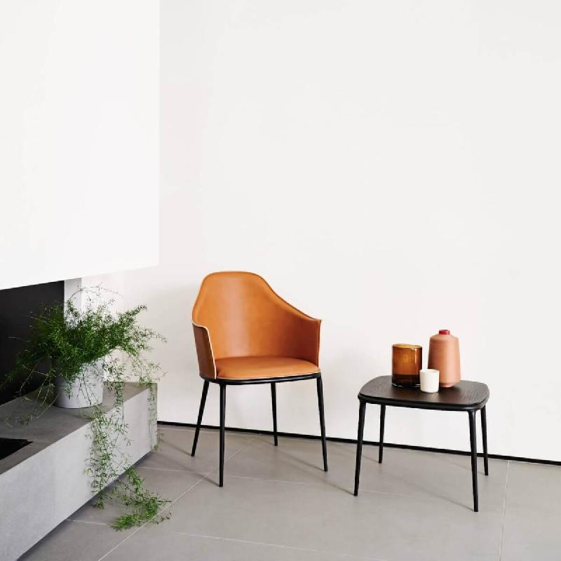 Fauteuil en cuir pieds métal LEA - MIDJ_0