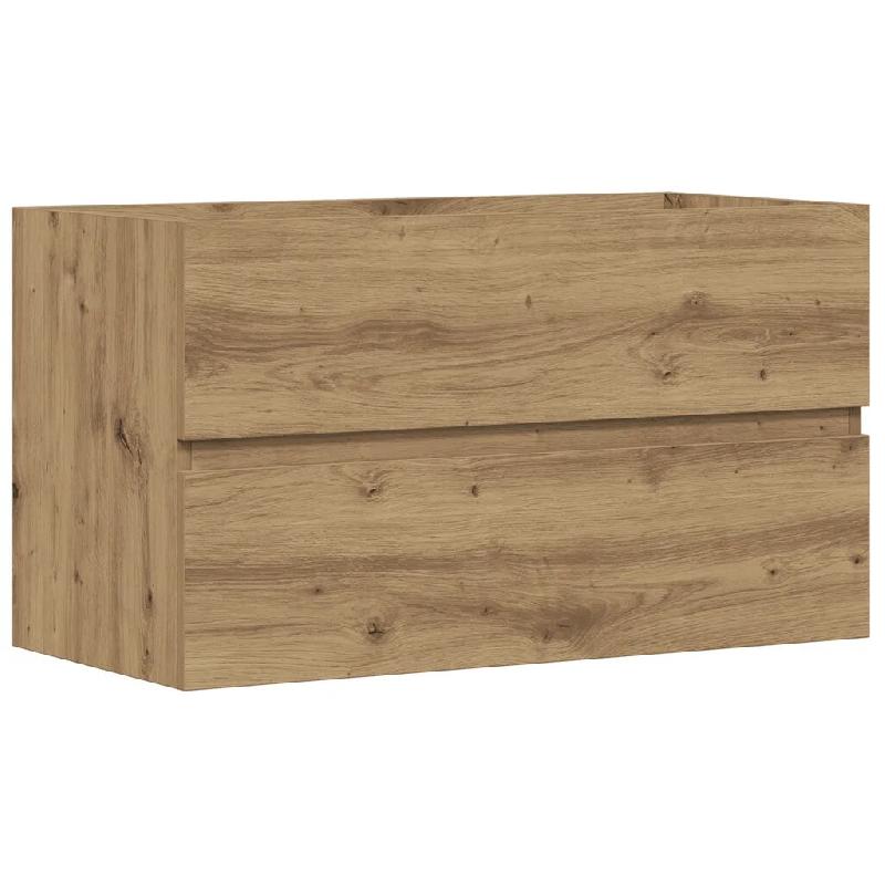 Helloshop26 - Armoire d'évier murale spacieuse pratique 90 x 38 x 45 cm en bois d'ingénierie chêne artisanal 02_0050823 - Bois massif 3000236585545_0