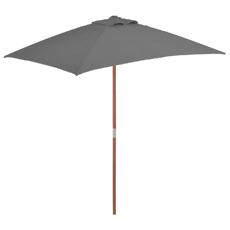 Helloshop26 - Parasol avec mât en bois 150 x 200 cm anthracite 02_0008109 - 3000434047760_0