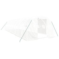 Helloshop26 - Serre tente abri plante fleur légumes avec cadre en acier 30 m² 10 x 3 x 2 m blanc 02_0044569 - 3000220219579_0
