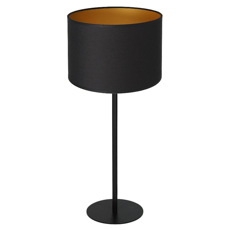 LUMINEX LAMPE À POSER SOHO, CYLINDRIQUE 56 CM NOIR/DORÉ
