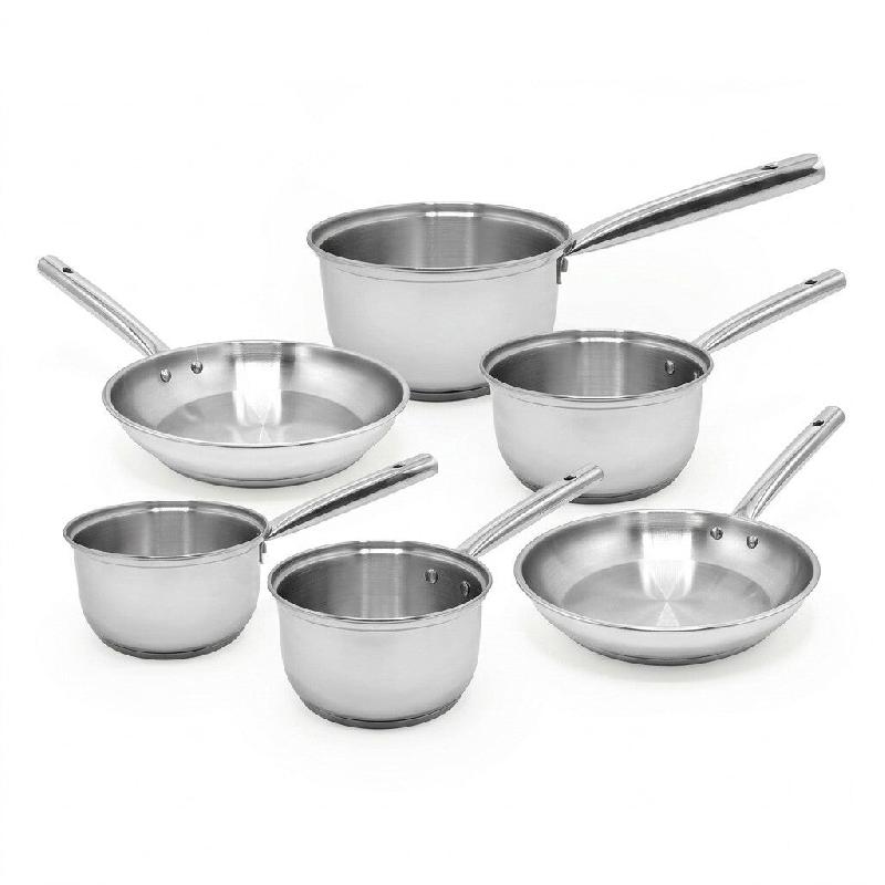 Lot de 4 casseroles 16/18/20/22 cm et 2 poêles en inox 20/24 cm Fackelmann Rhona - gris inox 3176239913194_0